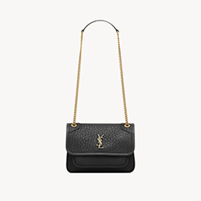 9a+ ysl mini niki grain de poudre lambskin shoulder bag